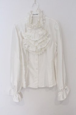 画像1: Moi-meme-Moitie / ストライプジャボ付きブラウス  ホワイト O-26-03-16-095-MO-BL-OW-OS