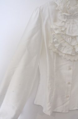 画像3: Moi-meme-Moitie / ストライプジャボ付きブラウス  ホワイト O-26-03-16-095-MO-BL-OW-OS