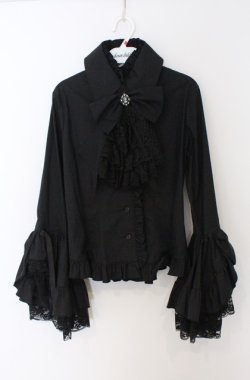 画像1: MARBLE / 別タイ付きクラシカルデコレーションブラウス  ブラック O-26-03-16-096-GO-BL-OW-OS