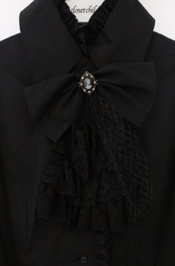 画像2: MARBLE / 別タイ付きクラシカルデコレーションブラウス  ブラック O-26-03-16-096-GO-BL-OW-OS