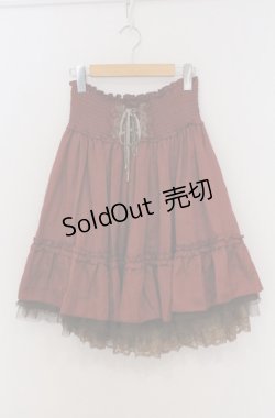 画像1: axes femme / ドットシャーリングスカート M ワイン O-26-03-16-012-AX-SK-OW-OS