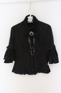 画像1: MARBLE / カメオタイ付きパールデコレーションクラシックブラウス M ブラック O-26-03-16-097-GO-BL-OW-OS