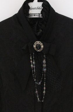 画像2: MARBLE / カメオタイ付きパールデコレーションクラシックブラウス M ブラック O-26-03-16-097-GO-BL-OW-OS