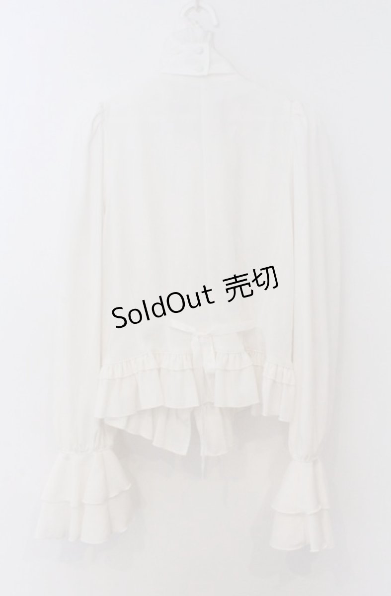 画像3: MARBLE / カメオ付きリボンタイフリルブラウス  ホワイト O-26-03-16-098-GO-BL-OW-OS (3)