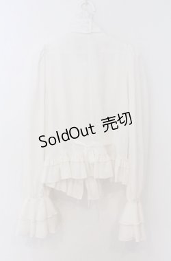 画像3: MARBLE / カメオ付きリボンタイフリルブラウス  ホワイト O-26-03-16-098-GO-BL-OW-OS