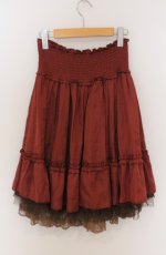 画像2: axes femme / ドットシャーリングスカート M ワイン O-26-03-16-012-AX-SK-OW-OS (2)