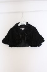 画像1: MARBLE / フリル重ねボリュームケープ  ブラック O-26-03-16-099-GO-TO-OW-OS (1)