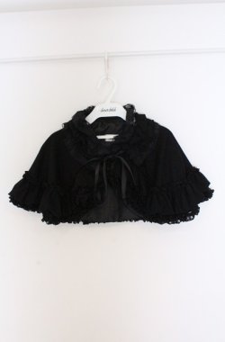 画像1: MARBLE / フリル重ねボリュームケープ  ブラック O-26-03-16-099-GO-TO-OW-OS