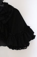 画像2: MARBLE / フリル重ねボリュームケープ  ブラック O-26-03-16-099-GO-TO-OW-OS (2)