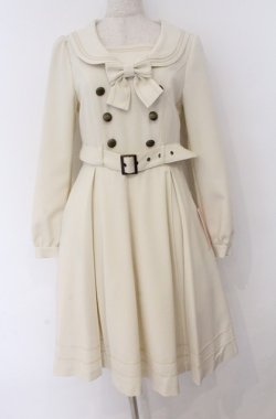 画像1: metamorphose / 長袖セーラーリボンワンピース 1 アイボリー O-26-03-16-101-ME-OP-OW-OS