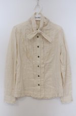 画像1: axes femme / ストライプタイ付きブラウス M キナリ O-26-03-16-002-AX-BL-OW-OS (1)