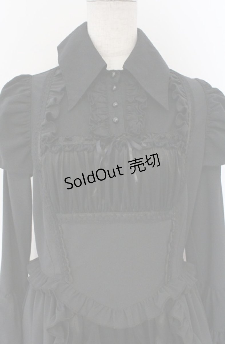 画像2: MARBLE / ブラウス＆スカートセットアップ風全身コーディネートワンピース  ブラック O-26-03-16-103-GO-OP-OW-OS (2)