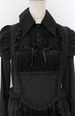 画像2: MARBLE / ブラウス＆スカートセットアップ風全身コーディネートワンピース  ブラック O-26-03-16-103-GO-OP-OW-OS (2)