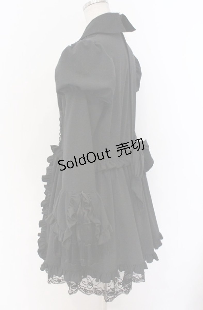 画像3: MARBLE / ブラウス＆スカートセットアップ風全身コーディネートワンピース  ブラック O-26-03-16-103-GO-OP-OW-OS (3)