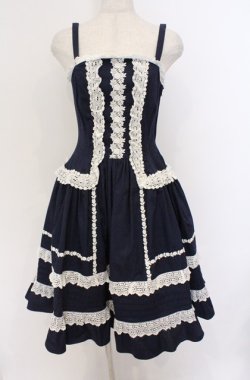 画像1: ALICE and the PIRATES / ミランダジャンパースカート  コン×シロレース O-26-03-16-105-PA-OP-OW-OS