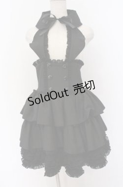 画像1: MARBLE / ラウンド衿付きコルセット型ワンピース  ブラック O-26-03-16-106-GO-OP-OW-OS