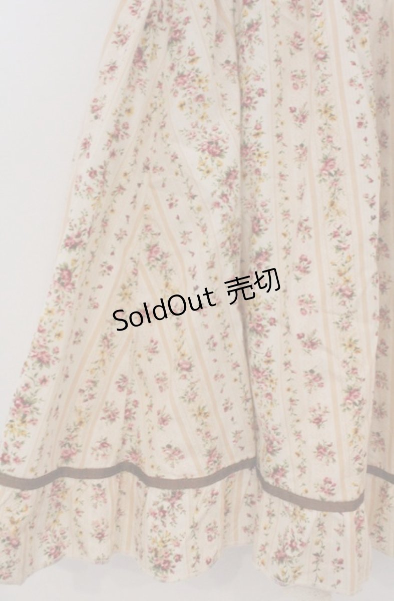 画像2: Amavel / ストライプ花柄バッスルサリバンスカート M ピンク系 O-26-03-16-013-CA-SK-OW-OS (2)