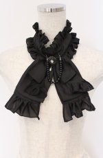 画像1: MARBLE / リボンブローチ付きパール連タイ  ブラック O-26-03-16-107-GO-ZA-OW-OS (1)