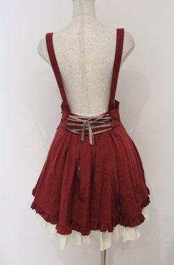 画像3: Amavel / レイヤードサスペンダースカート F ワイン×アイボリー O-26-03-16-014-CA-SK-OW-OS