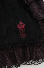 画像2: ALGONQUINS / ストライプ4段フリルスカート F ピンク×ブラック O-26-03-16-019-AL-SK-OW-OS (2)