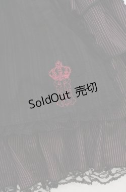 画像2: ALGONQUINS / ストライプ4段フリルスカート F ピンク×ブラック O-26-03-16-019-AL-SK-OW-OS