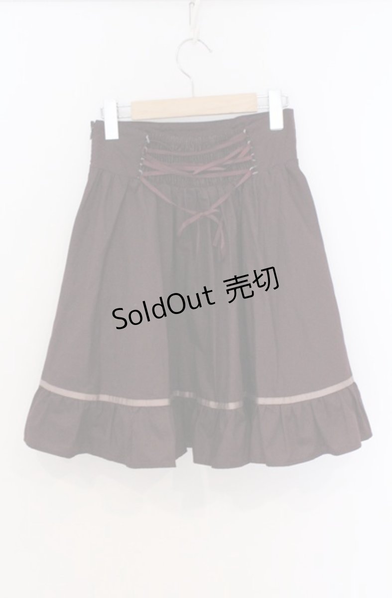 画像2: Blue rouge / ダブルレースアップスカート  ワイン O-26-03-16-022-CA-SK-OW-OS (2)