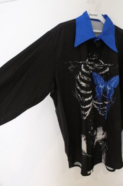 画像2: ACDC RAG / タレバタフライシャツ  ブラック×ブルー O-26-03-16-024-0-BL-OW-OS