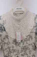 画像2: m petit by misako / TT*AMトワルドジュイワンピース L アイボリー×グリーン O-26-03-16-027-LO-OP-OW-OS (2)