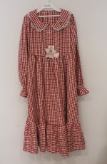 画像1: FLC / 星名桜子/ギンガムチェックワンピース L アカ O-26-03-16-029-LO-OP-OW-OS (1)
