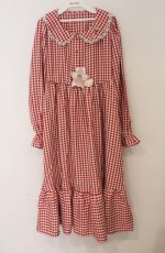画像2: FLC / 星名桜子/ギンガムチェックワンピース L アカ O-26-03-16-029-LO-OP-OW-OS (2)
