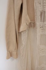 画像2: axes femme / レース重ねロングカーディガン  アイボリー O-26-03-16-032-AX-TO-IG-ZT0421C (2)