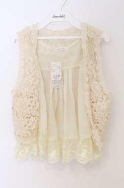 画像1: axes femme / レースベストセット  アイボリー O-26-03-16-033-AX-TO-IG-OS