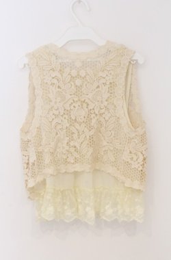 画像3: axes femme / レースベストセット  アイボリー O-26-03-16-033-AX-TO-IG-OS