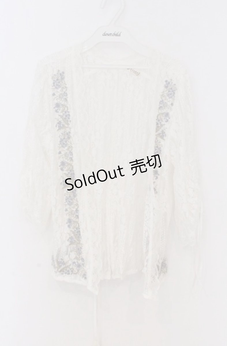 画像1: axes femme / フラワー刺繍レースカーデ/ミュルーズ染織美術館コラボ  アイボリー O-26-03-16-034-AX-TO-IG-OS (1)