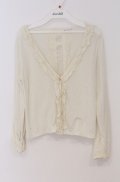axes femme / 後ろレース切り替えカーディガン  アイボリー O-26-03-16-035-AX-TO-IG-OS