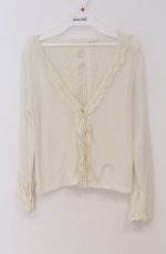 画像1: axes femme / 後ろレース切り替えカーディガン  アイボリー O-26-03-16-035-AX-TO-IG-OS (1)