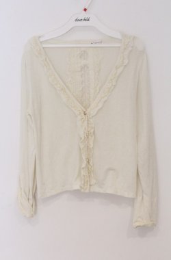 画像1: axes femme / 後ろレース切り替えカーディガン  アイボリー O-26-03-16-035-AX-TO-IG-OS