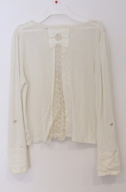 画像2: axes femme / 後ろレース切り替えカーディガン  アイボリー O-26-03-16-035-AX-TO-IG-OS