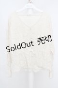 axes femme / 総レースキャンディ袖プルオーバー  アイボリー O-26-03-18-035-AX-BL-IG-OS