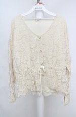 画像1: axes femme / 総レースキャンディ袖プルオーバー  アイボリー O-26-03-18-035-AX-BL-IG-OS (1)