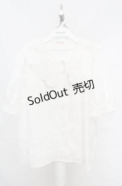 画像1: axes femme / バラ刺繍襟ブラウス  オフシロ O-26-03-18-036-AX-BL-IG-OS