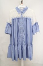 画像1: axes femme POETIQUE / デコルテレースワンピース M サックス O-26-03-18-038-AX-OP-IG-OS (1)