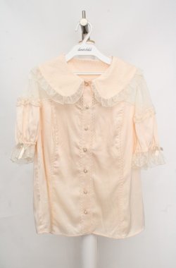 画像1: axes femme kawaii / チュール切り替えパフ袖ブラウス M アイボリー O-26-03-18-040-AX-BL-IG-OS