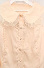 画像2: axes femme kawaii / チュール切り替えパフ袖ブラウス M アイボリー O-26-03-18-040-AX-BL-IG-OS (2)