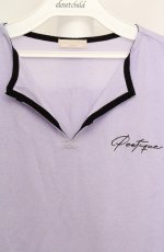 画像2: axes femme POETIQUE / ロゴ刺繍フレアスリーブプルオーバー M ラベンダー O-26-03-18-045-AX-TO-IG-OS (2)
