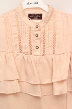 画像2: axes femme NOSTALGIE / ヴィンテージサテンブラウス  アイボリー O-26-03-18-046-AX-BL-IG-OS