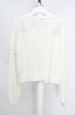 画像3: axes femme POETIQUE / チェリー刺繍ニットカーディガン M オフシロ O-26-03-18-004-AX-TO-IG-OS (3)