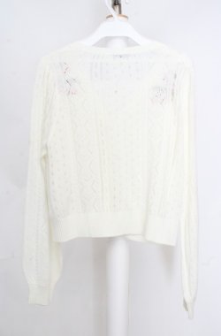 画像3: axes femme POETIQUE / チェリー刺繍ニットカーディガン M オフシロ O-26-03-18-004-AX-TO-IG-OS