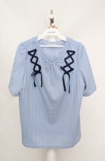画像1: axes femme / レースアッププルオーバー  ブルー O-26-03-18-047-AX-TO-IG-OS (1)
