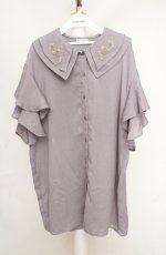 画像1: axes femme / 刺繍チュニックブラウス M グレー O-26-03-18-049-AX-TO-IG-OS (1)
